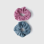 Two-pack of studded scrunchies