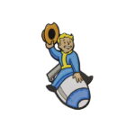 Vault Boy Riding Bomb Pin Badge Limited Edition